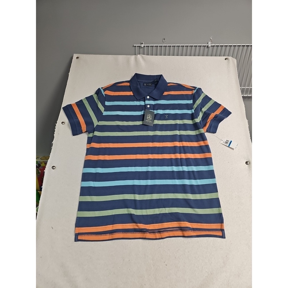 Arrow Polo Mens X Large Striped Blue Orange Short Sleeve Golf Rainbowโ New